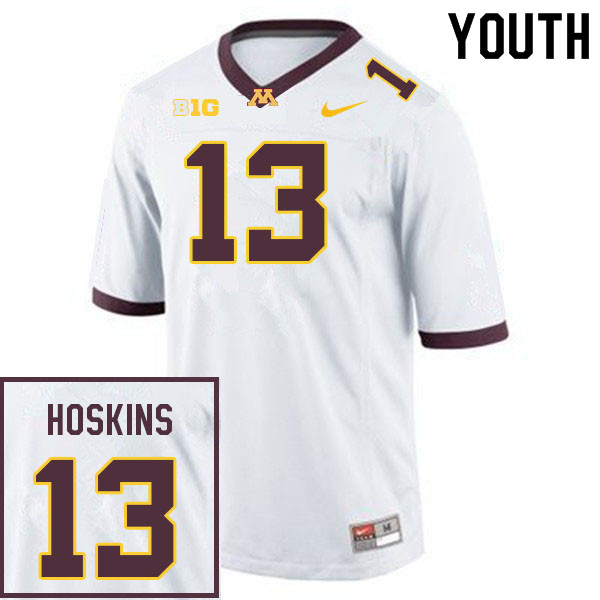 Youth #13 Kristen Hoskins Minnesota Golden Gophers College Football Jerseys Sale-White